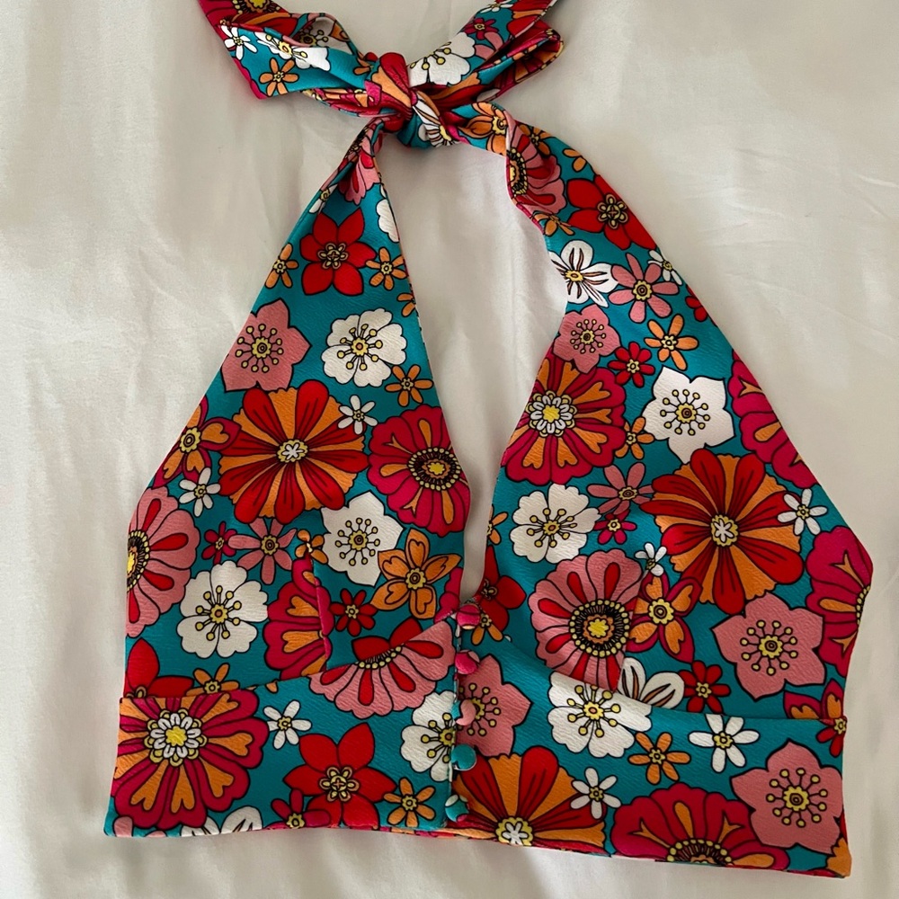 Floral Halter Top - Multicolor